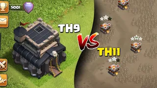 Town hall 9 vs Town hall 11 attack Strategy