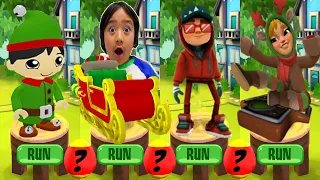 Tag with Ryan Christmas Update vs Subway Surfers North Pole World Tour - All Characters Unlocked