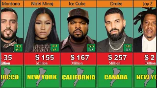 70 Famous Rap/Hip Hop musicians Their age their net worth |  Their state of origin