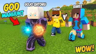 😎Minecraft Manhunt With My Girlfriend But, I Become a GOJO SATORU..