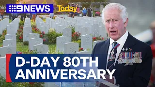 Tributes paid by Royals on 80th anniversary of D-day | 9 News Australia