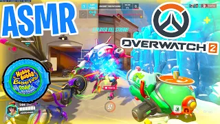 ASMR Gaming 😴 Overwatch 2 Mei Competitive! Relaxing Gum Chewing 🎮🎧 Controller Sounds + Whispering💤