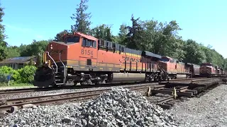 (Northbound) BNSF Grain Train passes through the South 19TH Street Railroad Crossing.