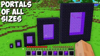 I can BUILD PORTAL OF ALL SIZES in Minecraft ! TINY, SMALL, NORMAL, BIG and BIGGEST PORTAL !