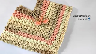 شال / بونشو كروشيه لاى مقاس _ Crochet Easy Poncho