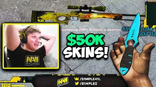 CHINESE COLLECTOR GIVES S1MPLE $50,000 IN SKINS! RARE BLUE GEM AND DRAGON LORE! CS:GO Twitch Clips