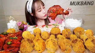 SUB) 뿌링뿌링 뿌링클 뿌링치즈볼 뿌링멘보샤 고추장직화구이🔥닭다리 먹방 BBURINKLE SPICY CHICKEN CHEESE BALL REAL SOUND ASMR MUKBANG