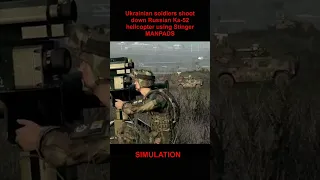 Ukrainian soldiers shoot down Russian Ka 52 helicopter using Stinger MANPADS