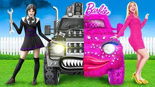 DESAFIO DO CARRO ROSA VS PRETO 💝 Desafio De Uma Cor 😱 Reforma Do Carro Da Barbie, Por Yay Time!