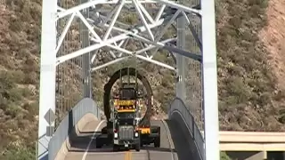 285 Ton Oversize Load Causes The Roosevelt Lake Bridge To Flex Under The Load 8-16-11