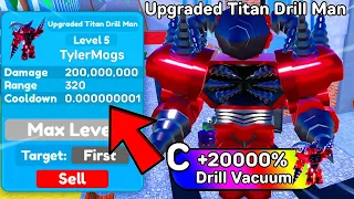 WE GOT THE NEW UPGRADED TITAN DRILLMAN and It's ACTUALLY BROKEN!! Toilet Tower Defense