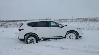 Skoda KodiaqШкода Кодиак и Hyundai Santa-FE Хэнде Санта- Фе TM  небольшой OFF-ROAD по снегу