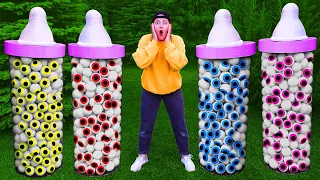 Mukbang Giant Color Bottle Candy drink 컬러 보틀 캔디 젤리 먹방 MUKACHU compilation