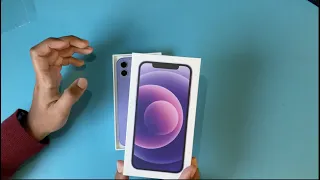 Unboxing iPhone 12 Mauve et comparaison avec le Bleu