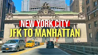 NYC Driving Tour: JFK Airport Driving to Midtown Manhattan/ Times Square New York City