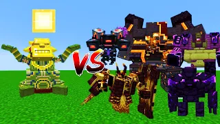 Barako The Sun Chief(Mowzie's Mobs) Vs L_Ender's Cataclysm Bosses - Minecraft Mob Battle