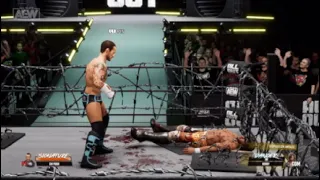 Aew Fight Forever Cm Punk VS Kenny Omega Exploding Barbed Wire Gameplay