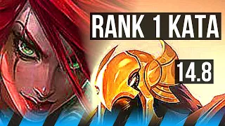 KATARINA vs AZIR (MID) | Rank 1 Kata, 77% winrate, 8 solo kills, Rank 10 | JP Challenger | 14.8