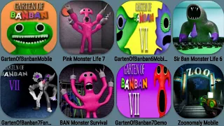 Garten Of Banban Mod, Banban6Mobi, Pink Monster 7, Sir Ban Monster 6, Banban7 Demo,Zoonomaly,BAN Sur