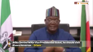 Atiku Denied Wike Vice Presidential Ticket, He Should Visit Rivers Governor - Benue Governor, Ortom