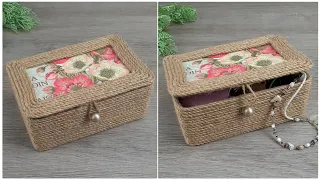 DIY Original box made of cardboard box and jute