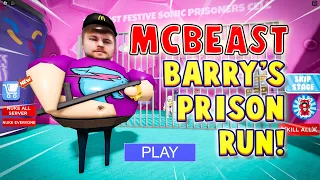 NEW MrBeast Grimace Barry's Prison Run! 🤣💀 | Roblox First Person Obby Escape Jumpscare