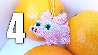 Брелок из бисера/Свинья из бисера/Свинка из бисера/Beaded pig/4