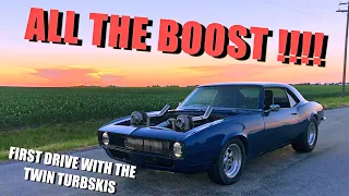 FIRST DRIVE!!! (All the boost) Twin Turbo Camaro LS Swap. Part 9.