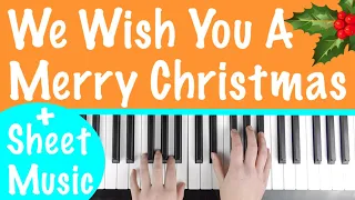 How to play WE WISH YOU A MERRY CHRISTMAS Piano Tutorial