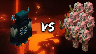 Minecraft Warden VS 100 Zombie Pigmen