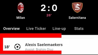 Alexis Saelemaekers Goal Vs Salernitana | AC Milan Vs Salernitana | 2-0 |