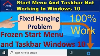 Taskbar not responding | Taskbar not working | start menu and taskbar not responding in windows 10