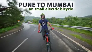 PUNE to MUMBAI on Small E-Bicycle | Almost met with an ACCIDENT! | Can Aurita cover 170Kms in a day?