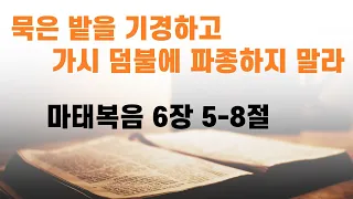 묵은 밭을 기경하고 가시덤불에 파종하지 말라/ 마태복음 6장 5-8절/ 수원하늘샘교회 주일2부예배