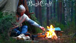 Amazing Camping Spot | Edited short, Bushcraft, Tarp shelter, Rain,