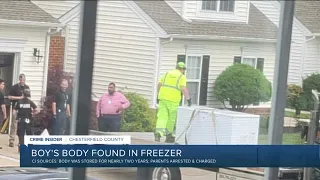 Virginia parents arrested after boy's body found in freezer