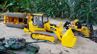 중장비 트럭놀이 불도져 포크레인 탱크 자동차 장난감 놀이 Truck Toys Activity with Bulldozer