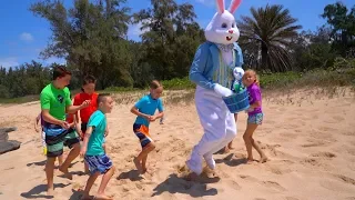 Easter Bunny found on Mystery Island! With Ninja Kidz Tv and Kids Fun