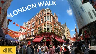 LONDON Walk First Days of Summer 4k | China Town | Carnaby Street | Oxford Street | Oxford Circus |