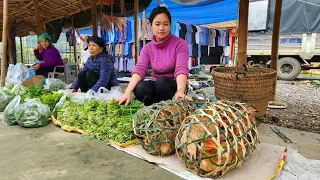 Knitting Bamboo Basket | Harvest chicken, vegetable goes to market sell | Lý Thị Ca