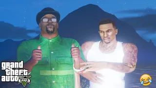 GTA 5 - CJ's GHOST Meets Big Smoke's Ghost at 3AM (funny)