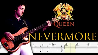 Queen - Nevermore (Bass Line + Tabs + Notation) By John Deacon