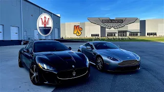 Maserati Granturismo MC vs Aston Martin Vantage S // Drag & Roll race!