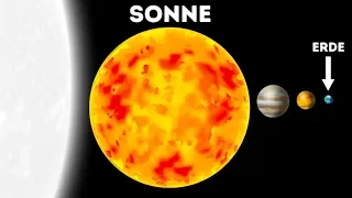 Planeten, Sterne, Galaxien nach Größe geordnet