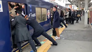 ［満員］西武新宿線 鷺ノ宮駅 通勤ラッシュ時の混雑4 Seibu Shinjuku Line rush hour in Japan