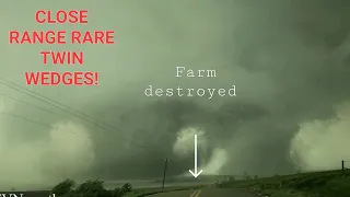 Pilger - Wisner Nebraska RARE twin EF-4 Tornadoes from close range