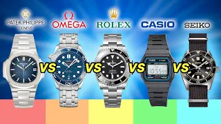Ranking The Most Iconic Watch Brands | Rolex vs Omega vs Casio vs Patek Philippe vs Seiko