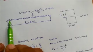 Bending stress in beams- problem 1-Mechanics of Solids
