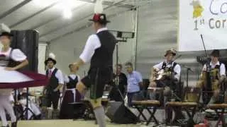 Bavarian couple dancing at the 1st Corfu Beer Festival 2013 in Arillas