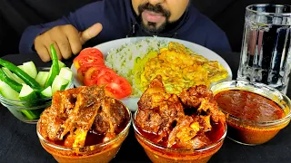 Spicy MUTTON CURRY, DUCK EGG OMELETTE, Spicy Gravy, Green Chili and Rice ASMR Eating | #LiveToEATT